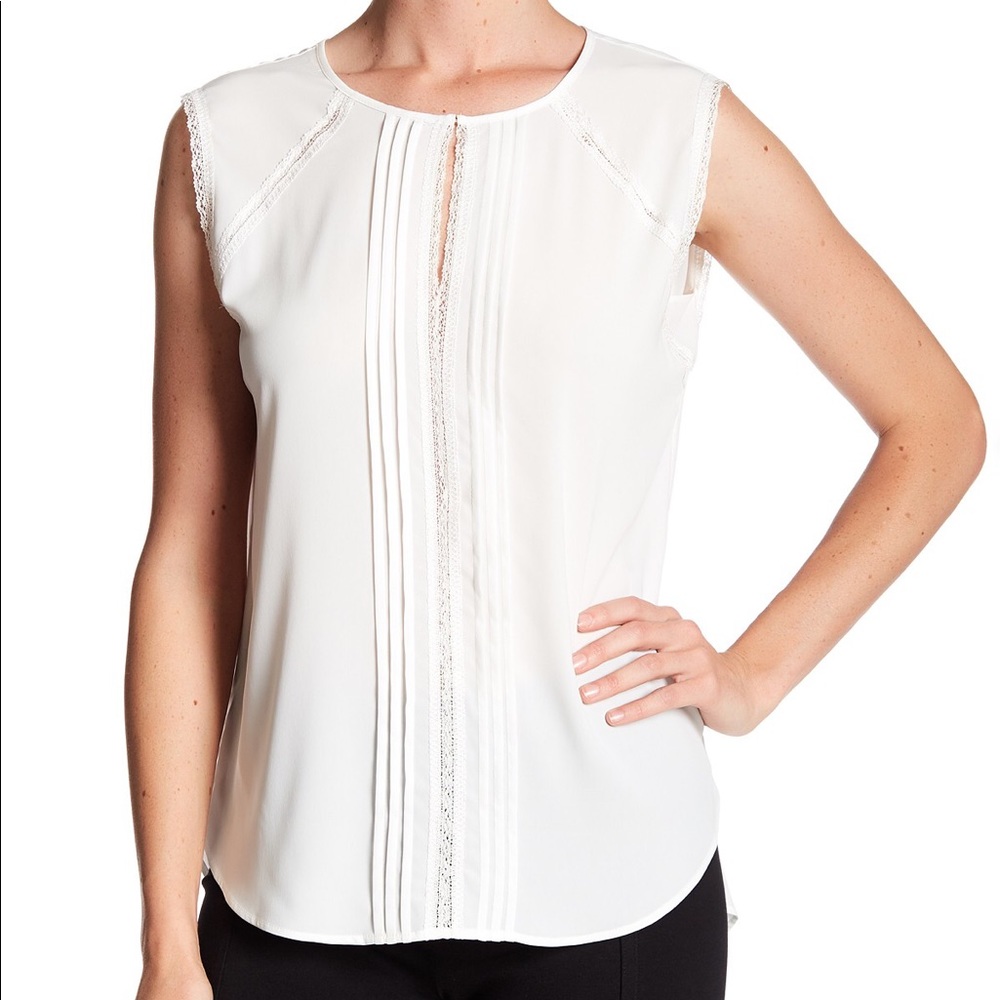 T Tahari Norma Blouse white large